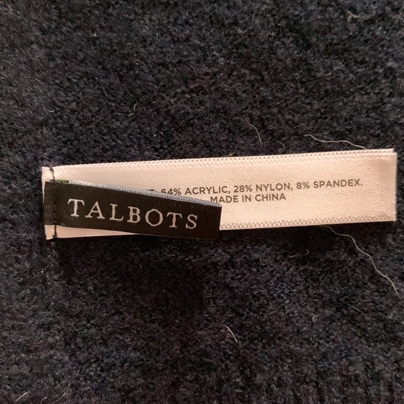 Talbots navy scarf with hearts - Picture 2 of 3